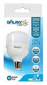 Lâmpada Led Bulbo T, 20W 6500K E27 Bivolt. GALAXY LED. Cod.  4200A