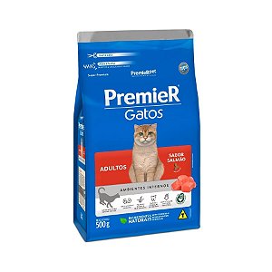 Ração Ambientes Internos, Gato Adulto Salmão.500g. PREMIER. Cod. 3014064