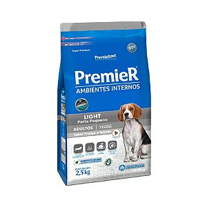 Ração Ambientes Internos, Cão Adulto  Light Frango e Salmão 2,5 KG. PREMIER. Cod. 3002081