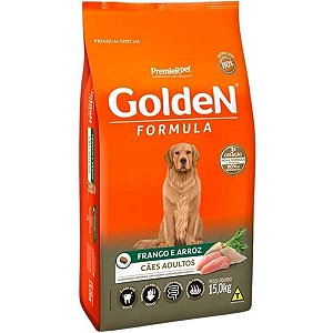 Ração Fórmula, Cão Adulto Frango e Arroz 15KG. GOLDEN. Cod. 3006004