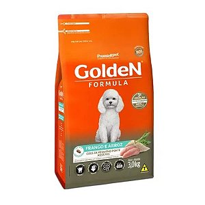 Ração Fórmula, Cão Adulto Frango e Arroz Minibits 3 KG. GOLDEN. Cod. 3006047