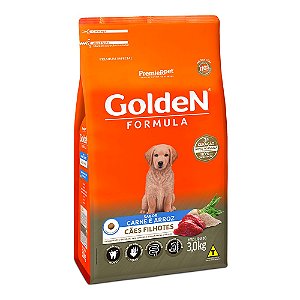 Ração Fórmula, Cão Filhote Carne e Arroz 3 KG. GOLDEN. Cod. 3007043