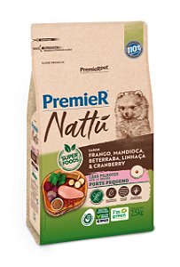 Ração Nattu Cães Filhotes Pequeno Porte, Frango Mandioca 2,5KG PREMIER. Cod 3039022