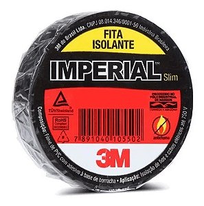 Fita Isolante Imperial Preta Até 750 V 18 mm x 20 m - 3M Cod. 197468