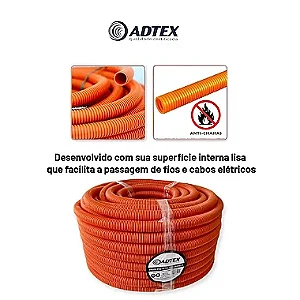 Eletroduto reforçado LARANJA (Conduíte Corrugado) ADTEX. Bobina.