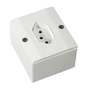 Tomada Sobrepor 10A 3P. MECTRONIC. Cod. 39107