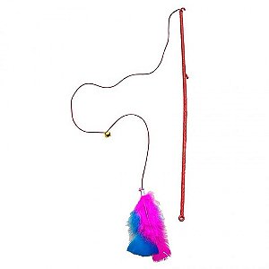 Brinquedo plástica varinha c/penas e ventosa. PETMAXX. Cod. 93710