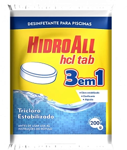 Pastilha Tablete HCL  3em1 200g. HIDROALL. Cod.14247