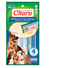 Petisco churu para cachorros, frango com atum  4 tubos. INABA. Cod.3992