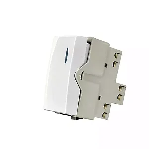 Módulo Interruptor Paralelo com Luz 10A 250V Branco Linha Sleek MARGIRIUS. Cod. 16059