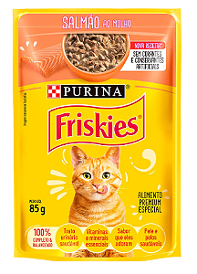 Alimento p/ gato FRISKIES sachê molho salmão 85G. Cod 96097