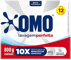 Lava roupa em pó lavagem perfeita, 800g, OMO. Cod 1101919
