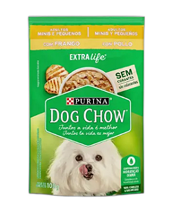 Alimento p/ cão mini DOG CHOW sachê molho frango 100g. Cod 1144995