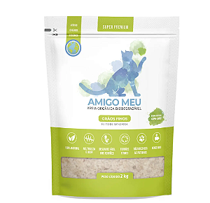 Areia Higiênica Capim e limaõ 2 kg. AMIGO MEU. Cod. 114