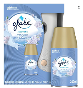 Odorizador de Ar Toque de Maciez Aparelho + Refil 260ml, GLADE. Cod 1185396