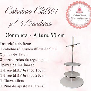 Estrutura EB01 p/ 4/5 andares c/ pino de ajuste na lateral