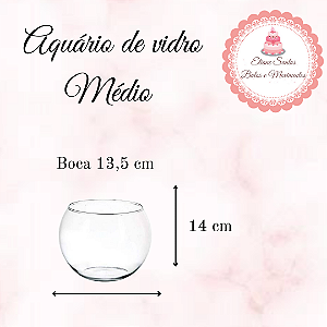 Aquário Médio - 14 cm , boca 13,5 cm