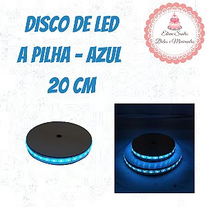 Disco de led a pilha - 20 cm AZUL