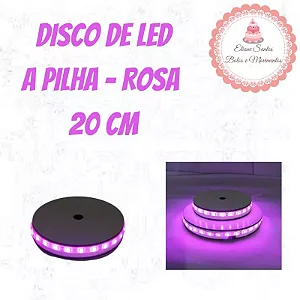 Disco de led a pilha - 20 cm Rosa