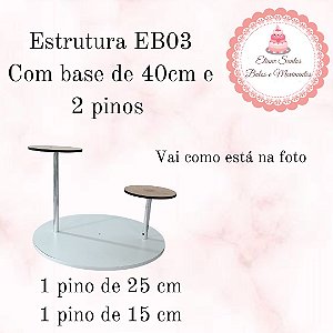 Estrutura EB03 com cake board de 40cm + 2 pinos
