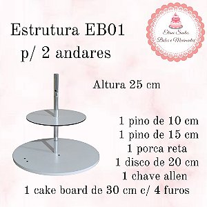 Estrutura para bolo EB01 p/ 2 andares