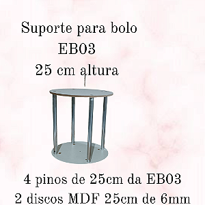 Suporte para bolo EB03 - 25 cm de diâmetro x 25 altura