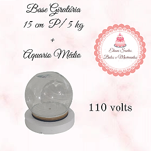 Base Giratória de 15 cm p/ 10 kg+ Aquário Médio