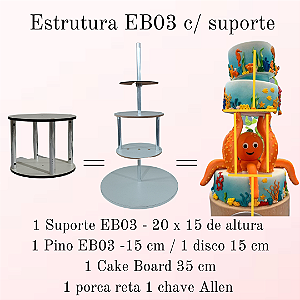 Estrutura EB03 c/ suporte de 20 x 15 de altura