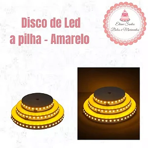 Discos de led a pilha 15-20-25 cm - kit amarelo