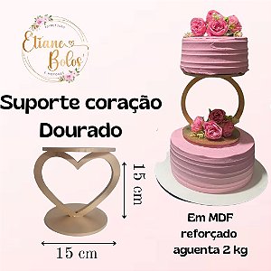 SUPORTE CORAÇÃO SIMPLES DOURADO