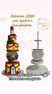 Estrutura EB03 com aquário e Base giratória 110 ou 220 volts de 15 cm