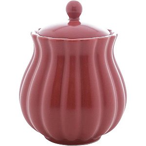 Açucareiro Wolff Pétala De Porcelana Vermelho 10,5cm X 8,5cm