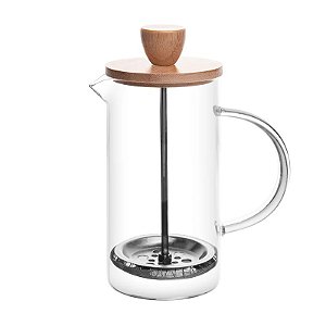 Cafeteira Prensa Francesa Vidro Borossilicato e Tampa de Bambu 600ml - Wolff