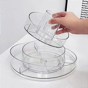 Organizador Giratório com 6 Divisórias Clear Elegance