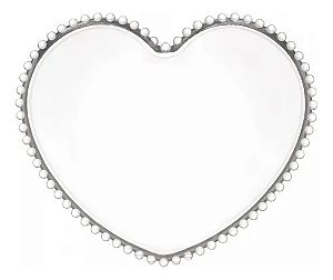 PRATO CRISTAL DE CHUMBO CORACAO PEARL 25x22x2cm