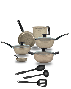 Jogo de Panela Antiaderente 9 Peças Teflon.