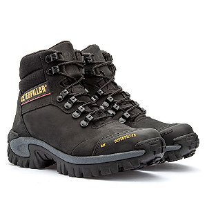 Bota Caterpillar de Couro Coturno Masculino Ref. 2064 Cor Black