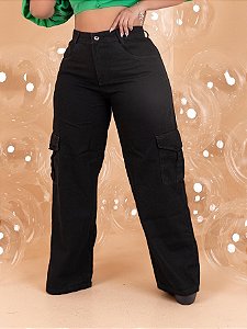 Calça Jeans Cargo Plus Size