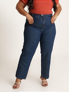 Calça Mom Jeans Plus Size Feminina Cintura Alta - Useconf