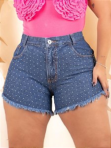 Short Jeans Plus Size Com Strass