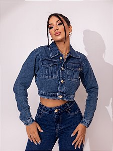 Jaqueta Jeans Lavagem Escura