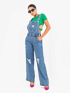 Macacão Wide Leg Jeans