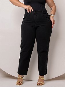 Calça Mom Jeans Plus SIze Preta
