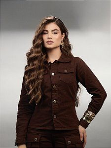 Jaqueta Jeans Marrom