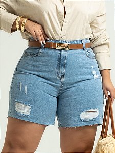 Short Bermuda Jeans Plus Size