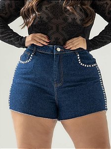 Short Jeans Plus Size Com Tachas