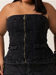 Cropped Jeans Plus Size Tomara Que Caia