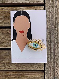 Broche Olhar dourado