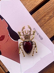 Broche Besouro Tigre - dourado
