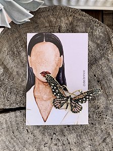 Broche Borboleta Verde G